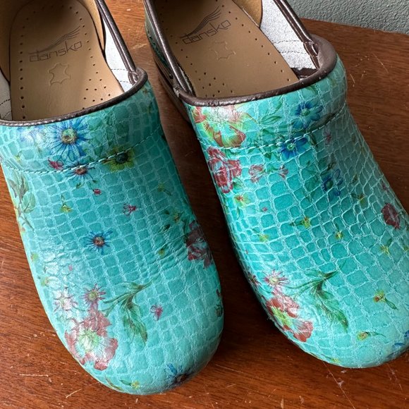 DANSKO Professional Clog turquoise floral snakeskin size 37 (US 6.5-7) - Picture 11 of 11